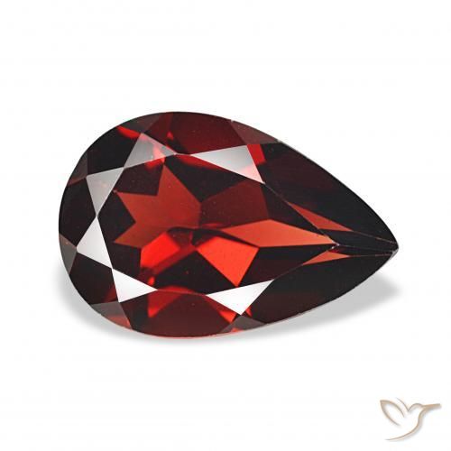Granato Almandino Rosso scuro naturale da 3.27 ct, Forma a pera, VVS