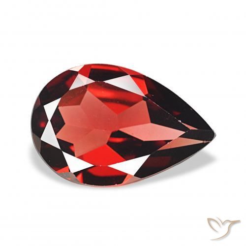 Granato Almandino Rosso Sangue Profondo naturale da 3.01 ct, Forma a pera, VVS