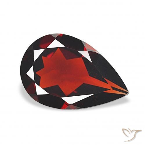 Granato Almandino Rosso scuro naturale da 2.67 ct, Forma a pera, VVS