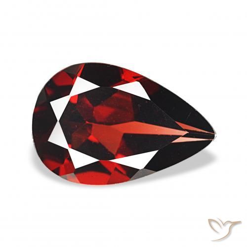 Granato Almandino Rosso scuro naturale da 3.13 ct, Forma a pera, VVS-VS