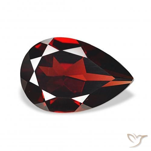 Granato Almandino Rosso scuro naturale da 3.30 ct, Forma a pera, VVS-VS