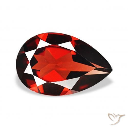 Granato Almandino Rosso scuro naturale da 2.90 ct, Forma a pera, VVS-VS