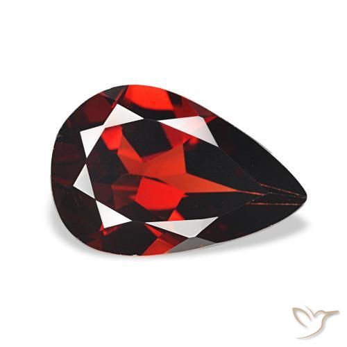 Granato Almandino Rosso scuro naturale da 3.17 ct, Forma a pera, VVS-VS