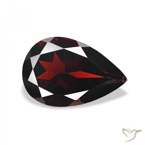 Granato Almandino Rosso scuro naturale da 3.20 ct, Forma a pera, VVS-VS