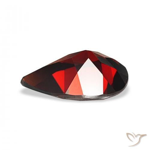 Granato Almandino Rosso scuro naturale da 3.20 ct, Forma a pera, VVS-VS