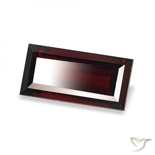 Granato Almandino Rosso scuro naturale da 1.67 ct, Taglio a baguette, VVS-VS