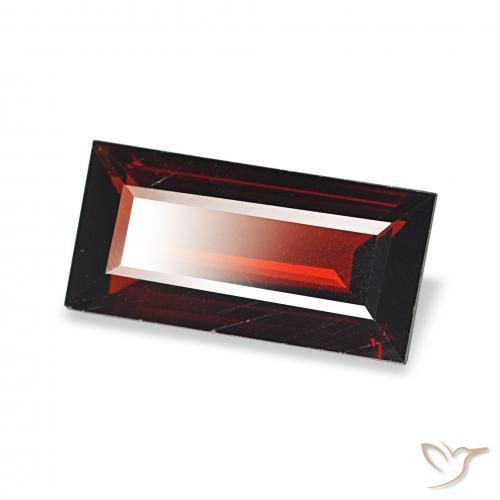 Granato Almandino Rosso scuro naturale da 1.52 ct, Taglio a baguette, VVS-VS