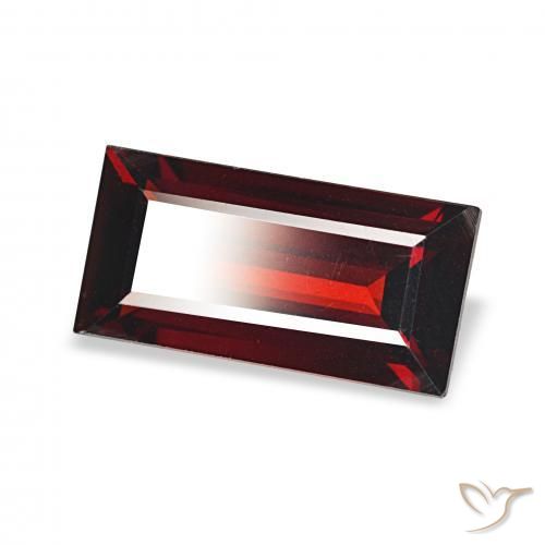 Granato Almandino Rosso Sangue Profondo naturale da 1.77 ct, Taglio a baguette, VVS