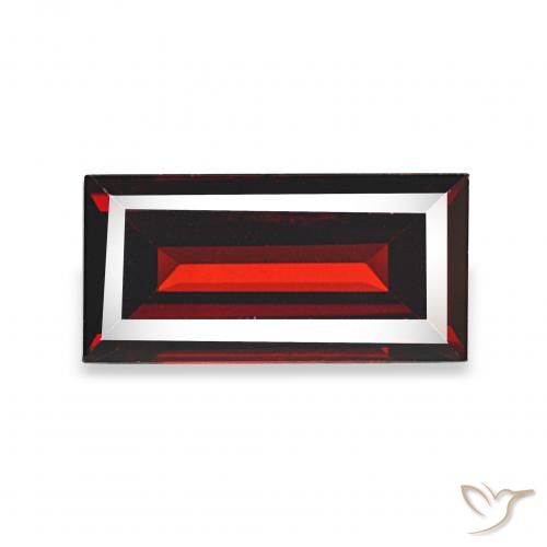 1.72ct Rosso scuro Granato Almandino, Taglio a baguette, VVS