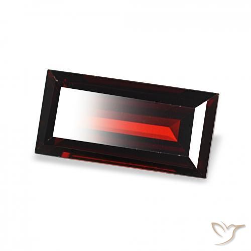 Granato Almandino Rosso scuro naturale da 1.72 ct, Taglio a baguette, VVS