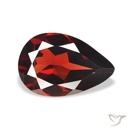 Granato Almandino Rosso scuro naturale da 3.04 ct, Forma a pera, VVS-VS