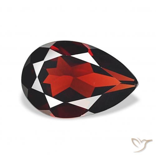 Granato Almandino Rosso scuro naturale da 3.22 ct, Forma a pera, VVS-VS