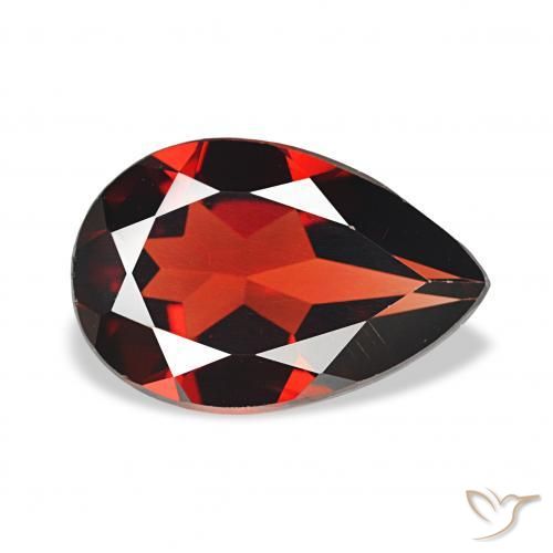 Granato Almandino Rosso scuro naturale da 3.17 ct, Forma a pera, VVS-VS