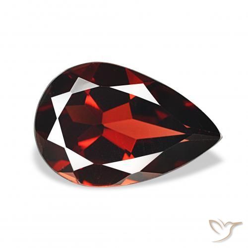 Granato Almandino Rosso scuro naturale da 3.09 ct, Forma a pera, VS