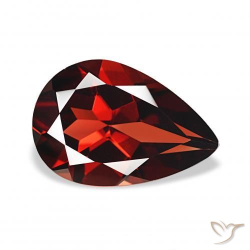 Granato Almandino Rosso scuro naturale da 3.36 ct, Forma a pera, VVS-VS