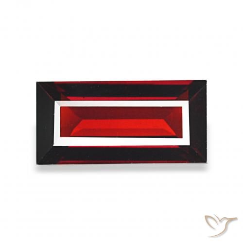 1.67ct Rosso scuro Granato Almandino, Taglio a baguette, VVS