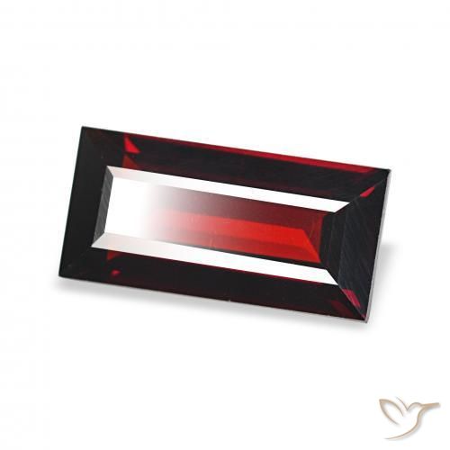 Granato Almandino Rosso scuro naturale da 1.67 ct, Taglio a baguette, VVS