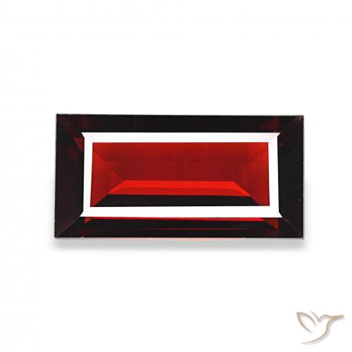 1.65ct Rosso scuro Granato Almandino, Taglio a baguette, VVS