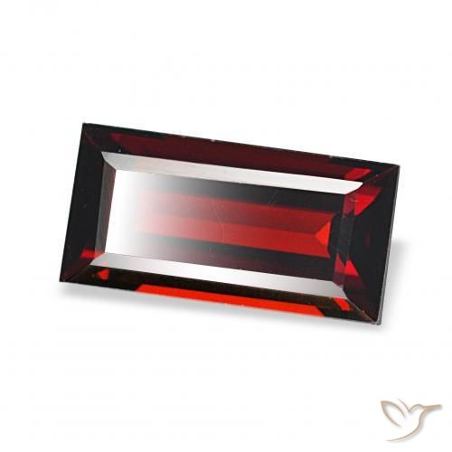 Granato Almandino Rosso scuro naturale da 2.06 ct, Taglio a baguette, VVS
