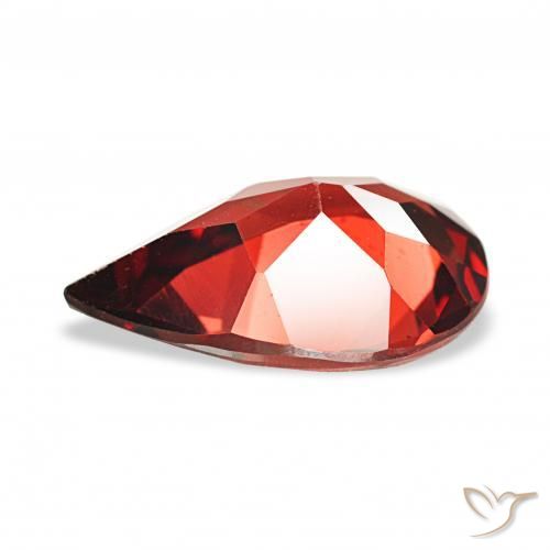 Granato Almandino Rosso Sangue Profondo naturale da 2.93 ct, Forma a pera, VVS-VS