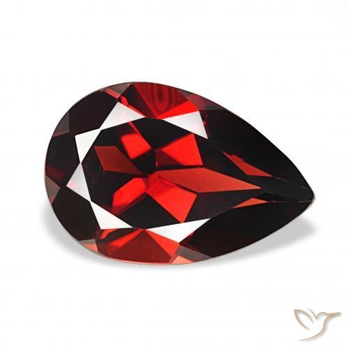 Granato Almandino Rosso scuro naturale da 3.43 ct, Forma a pera, VVS-VS