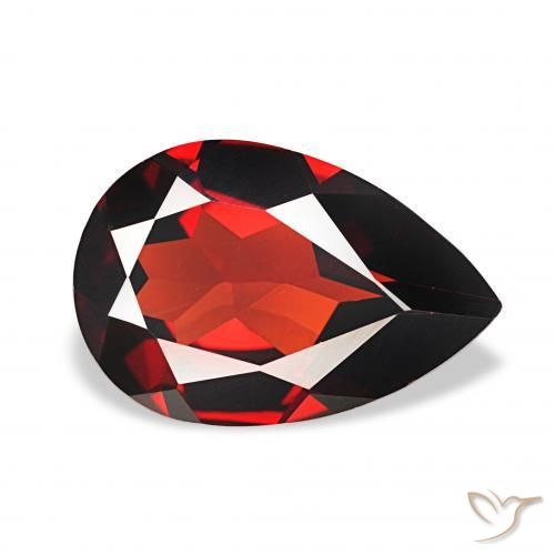 Granato Almandino Rosso scuro naturale da 2.83 ct, Forma a pera, VVS-VS