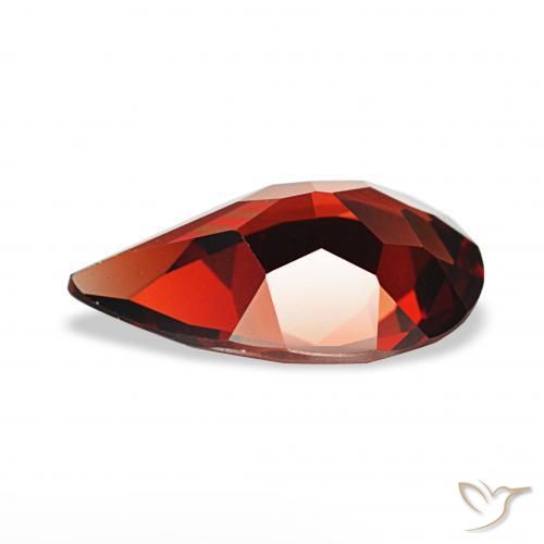 Granato Almandino Rosso Sangue Profondo naturale da 2.57 ct, Forma a pera, VVS-VS