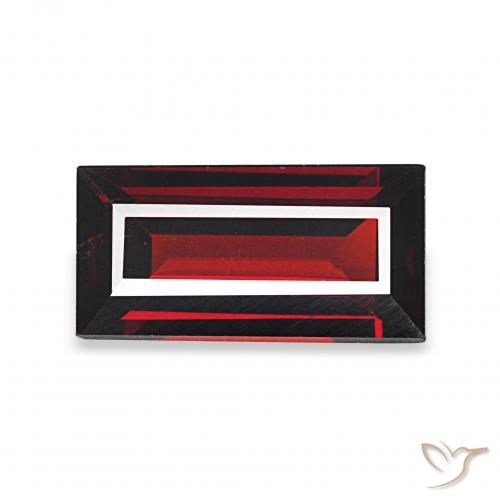 Granato Almandino Rosso scuro naturale da 1.69 ct, Taglio a baguette, VVS