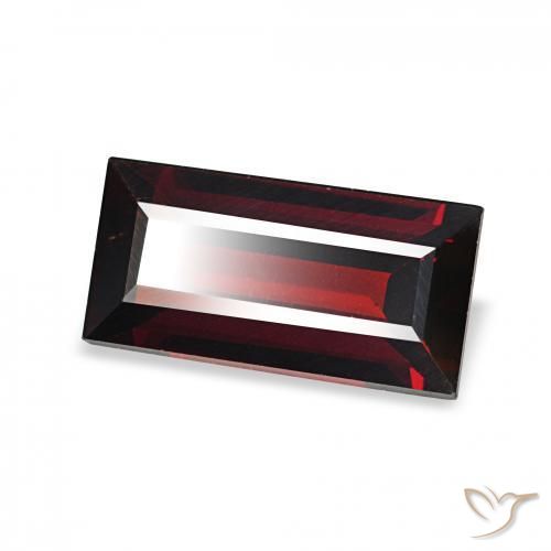 Granato Almandino Rosso scuro naturale da 1.69 ct, Taglio a baguette, VVS