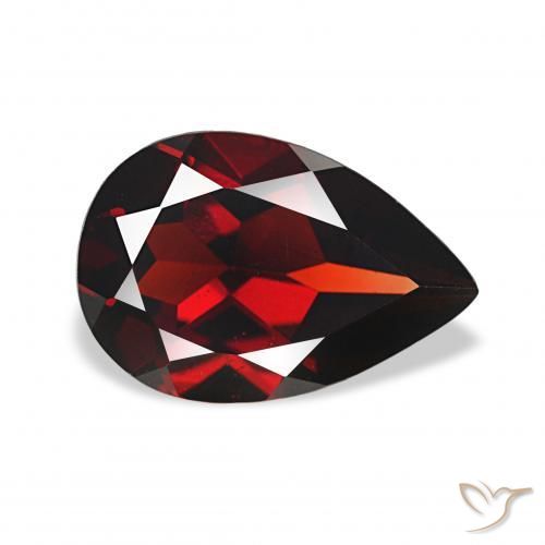 Granato Almandino Rosso scuro naturale da 3.14 ct, Forma a pera, VVS