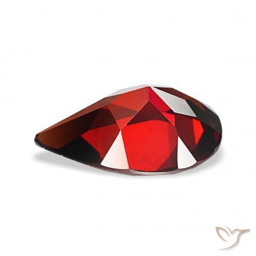 Granato Almandino Rosso scuro naturale da 3.14 ct, Forma a pera, VVS
