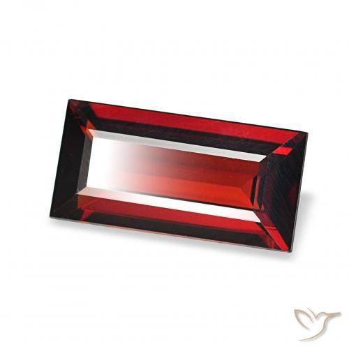 Granato Almandino Rosso scuro naturale da 1.62 ct, Taglio a baguette, VVS