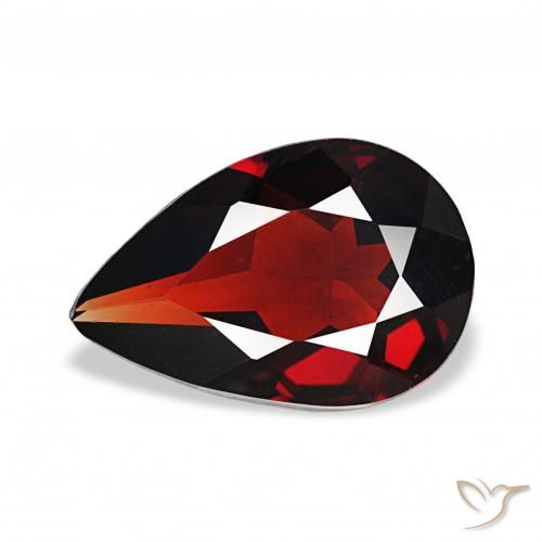 Granato Almandino Rosso scuro naturale da 2.38 ct, Forma a pera, VVS