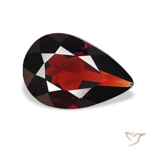 Granato Almandino Rosso scuro naturale da 2.38 ct, Forma a pera, VVS