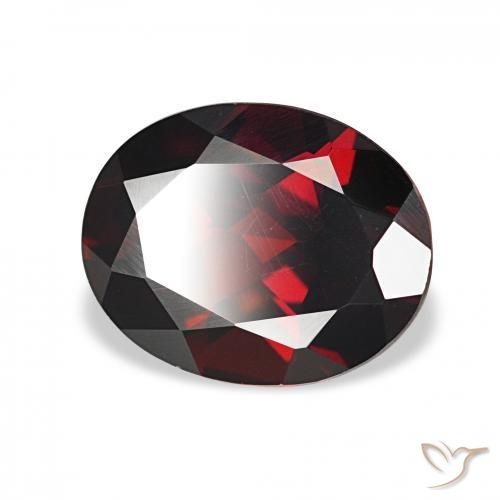 Granato Almandino Rosso nerastro naturale da 2.66 ct, Ovale, VVS