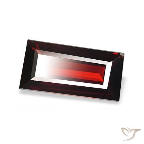 Granato Almandino Rosso scuro naturale da 1.60 ct, Taglio a baguette, VVS