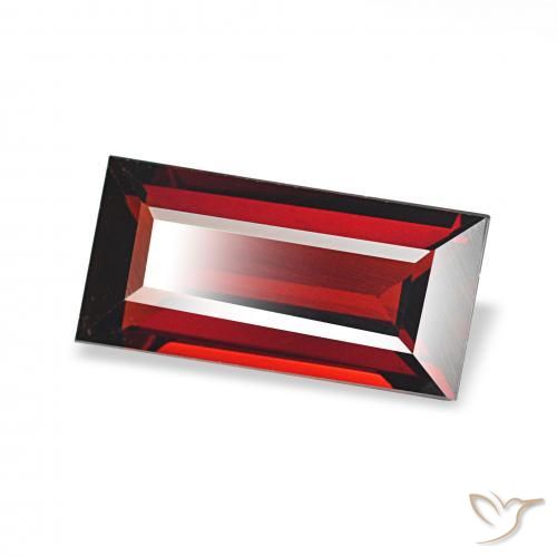 Granato Almandino Rosso Sangue Profondo naturale da 1.61 ct, Taglio a baguette, VVS