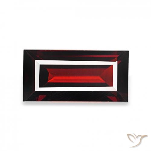 Granato Almandino Rosso scuro naturale da 1.76 ct, Taglio a baguette, VVS