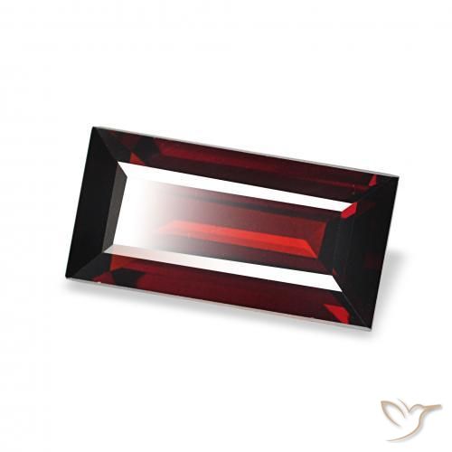 Granato Almandino Rosso scuro naturale da 1.76 ct, Taglio a baguette, VVS
