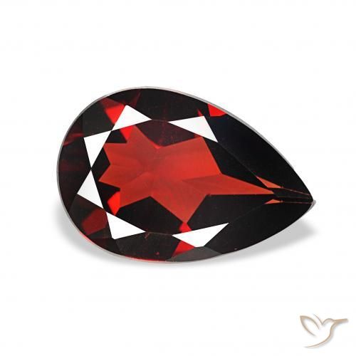 Granato Almandino Rosso scuro naturale da 2.92 ct, Forma a pera, VVS