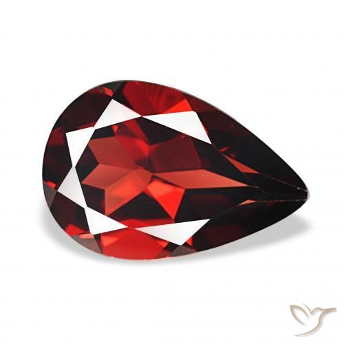 Granato Almandino Rosso scuro naturale da 3.23 ct, Forma a pera, VVS