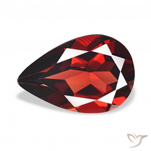 Granato Almandino Rosso scuro naturale da 3.23 ct, Forma a pera, VVS