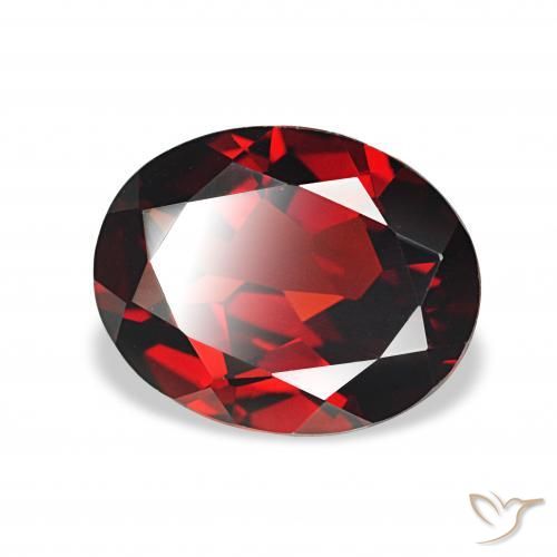 Granato Almandino Rosso scuro naturale da 3.00 ct, Ovale, VVS