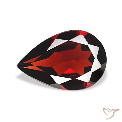 Granato Almandino Rosso scuro naturale da 2.90 ct, Forma a pera, VVS