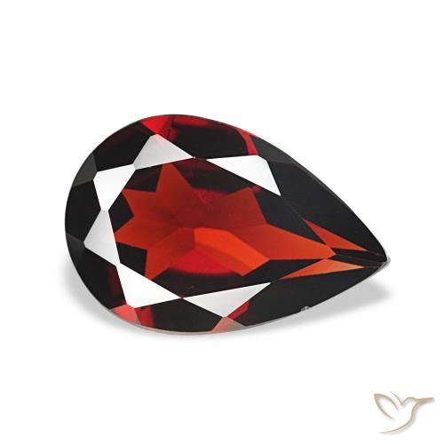 Granato Almandino Rosso scuro naturale da 2.90 ct, Forma a pera, VVS