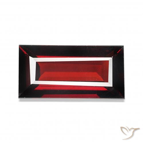 1.82ct Rosso scuro Granato Almandino, Taglio a baguette, VVS