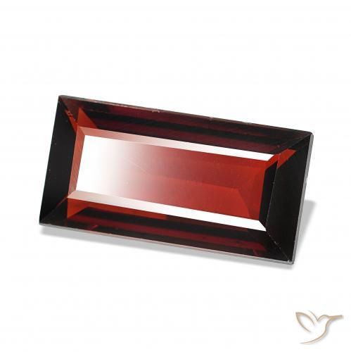 Granato Almandino Rosso scuro naturale da 1.59 ct, Taglio a baguette, VVS