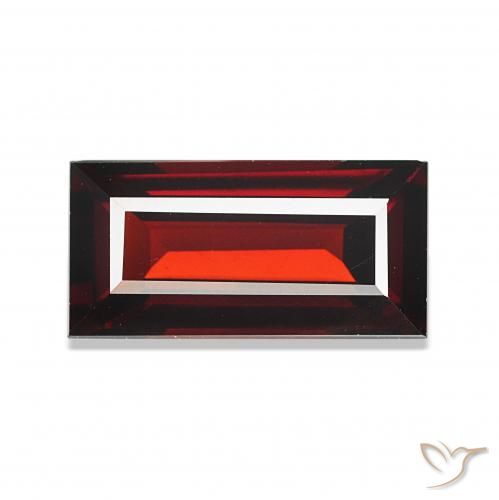 Granato Almandino Rosso scuro naturale da 1.97 ct, Taglio a baguette, VVS