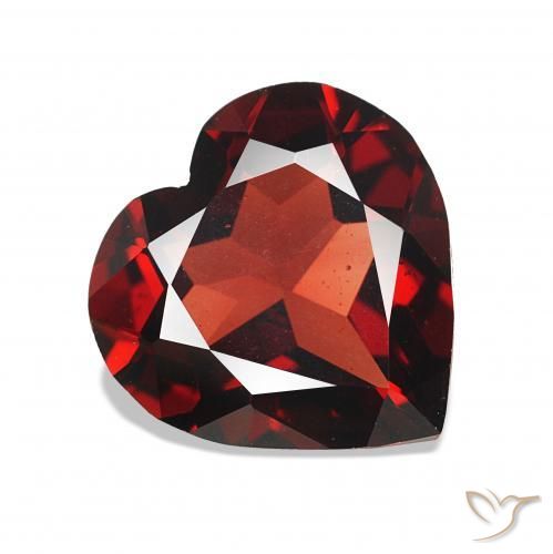 Granato Almandino Rosso scuro naturale da 1.55 ct, Cuore, VVS-VS