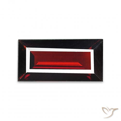 Granato Almandino Rosso scuro naturale da 1.53 ct, Taglio a baguette, VVS